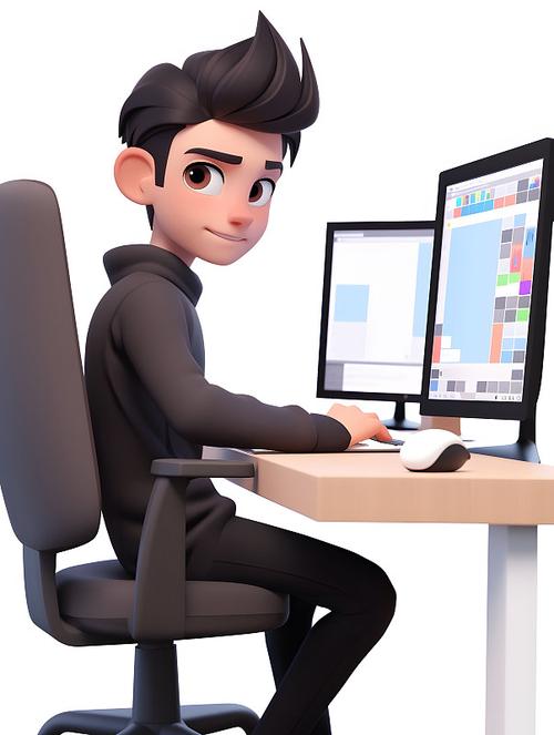 设计师的数字工作室 3D卡通人物与白色背景的创意碰撞